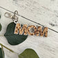 Engraved Floral Mom Keychain