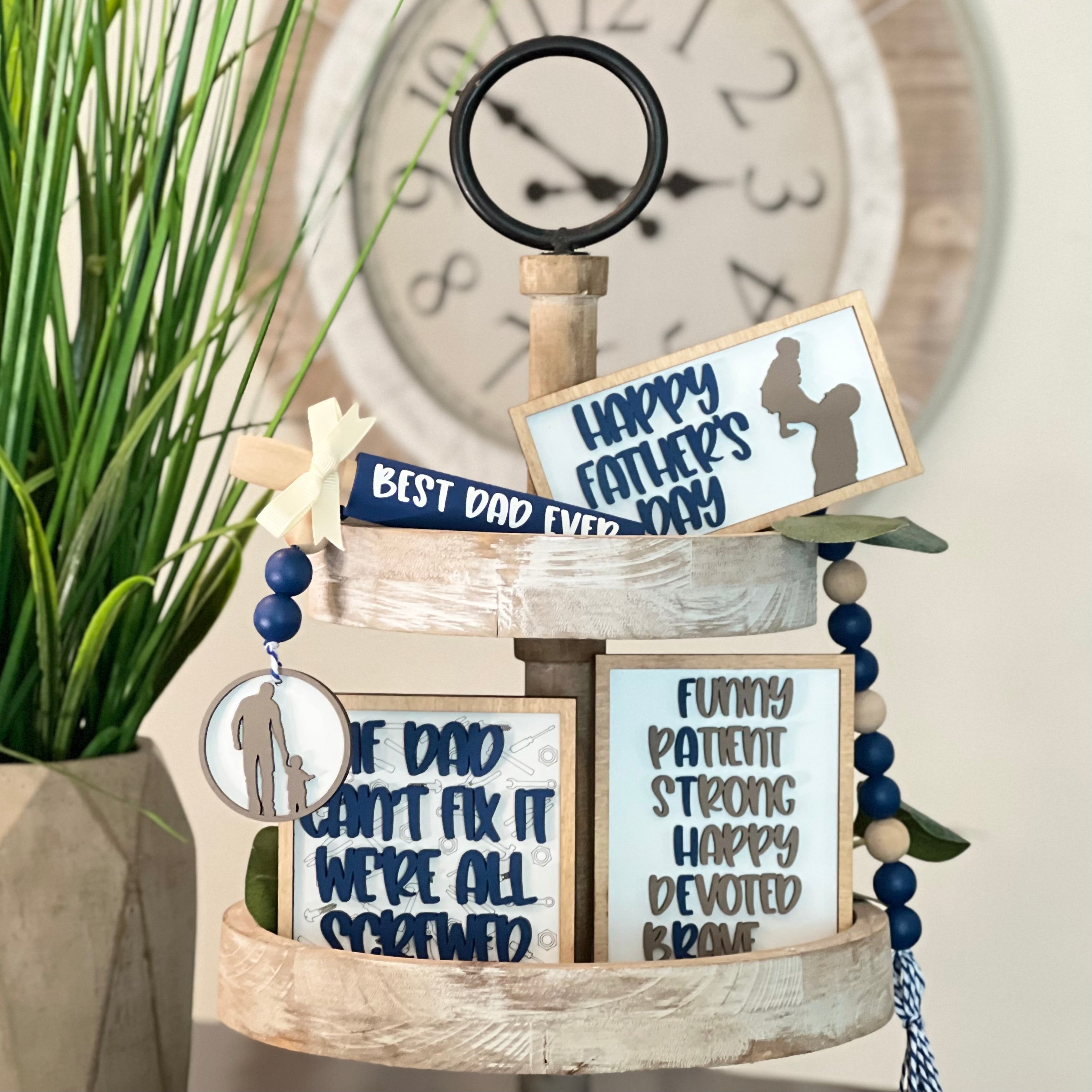 Father's Day Themed Wooden Bead Garland