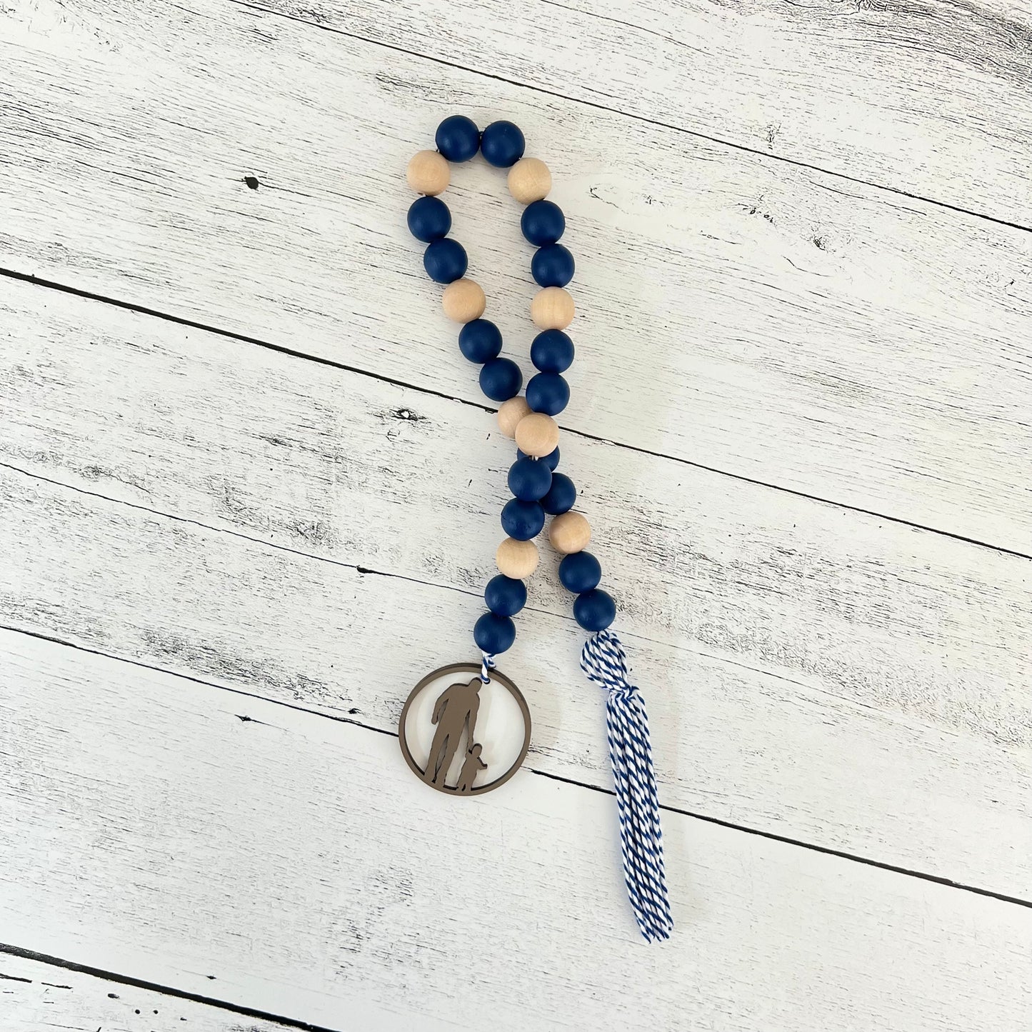 Father's Day Themed Wooden Bead Garland
