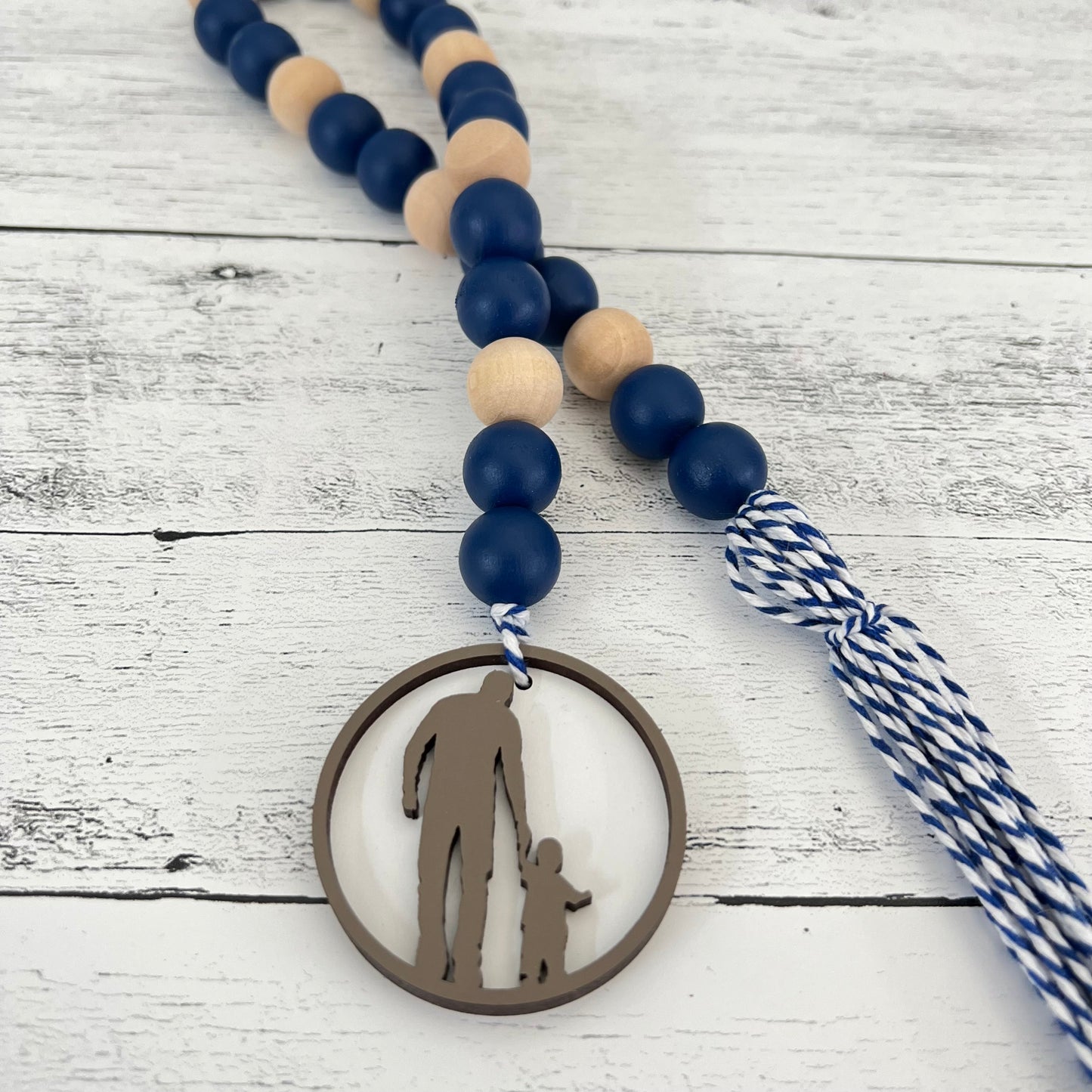 Father's Day Themed Wooden Bead Garland