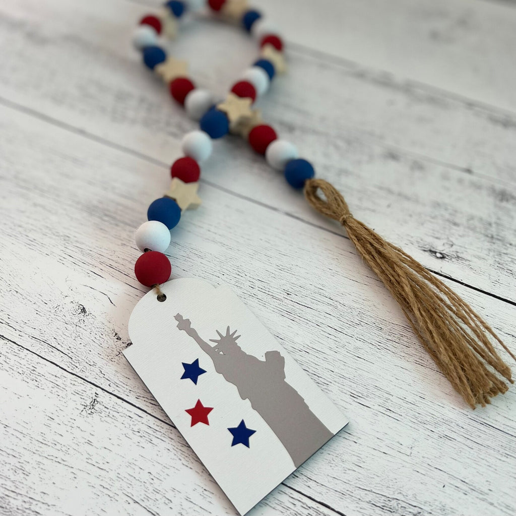 4th Of July Wooden Bead Garland