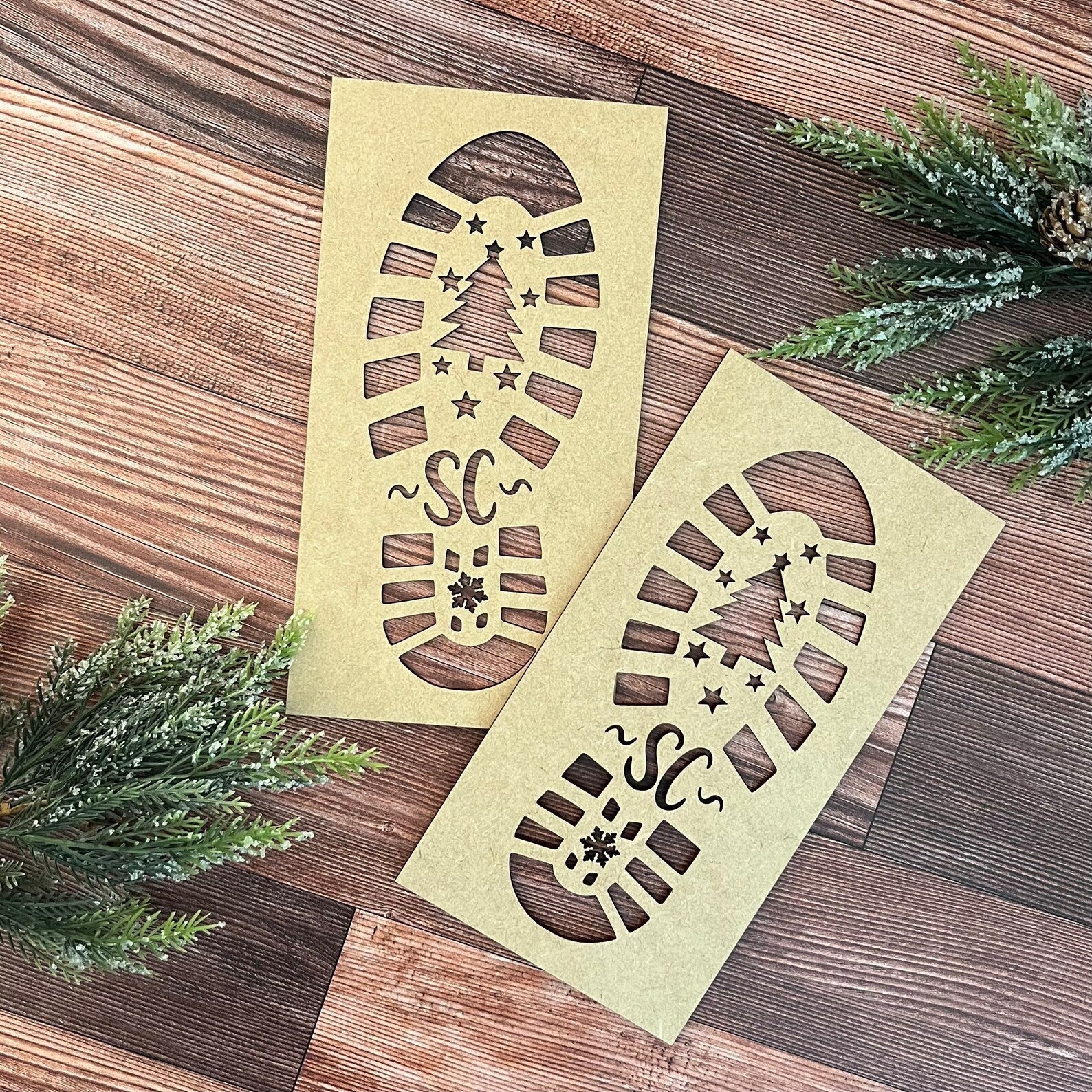 Santa Boot Print Stencil | Set Of 2 – Wintuck Home santa-boot-print-stencil-set-of-2-wintuck-home