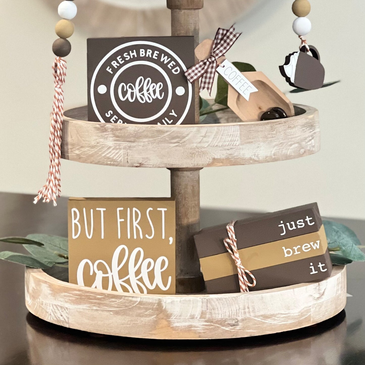 Coffee Themed Tier Tray Decor Bundle