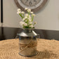 Mini Galvanized Metal Milk Can Floral Arrangement
