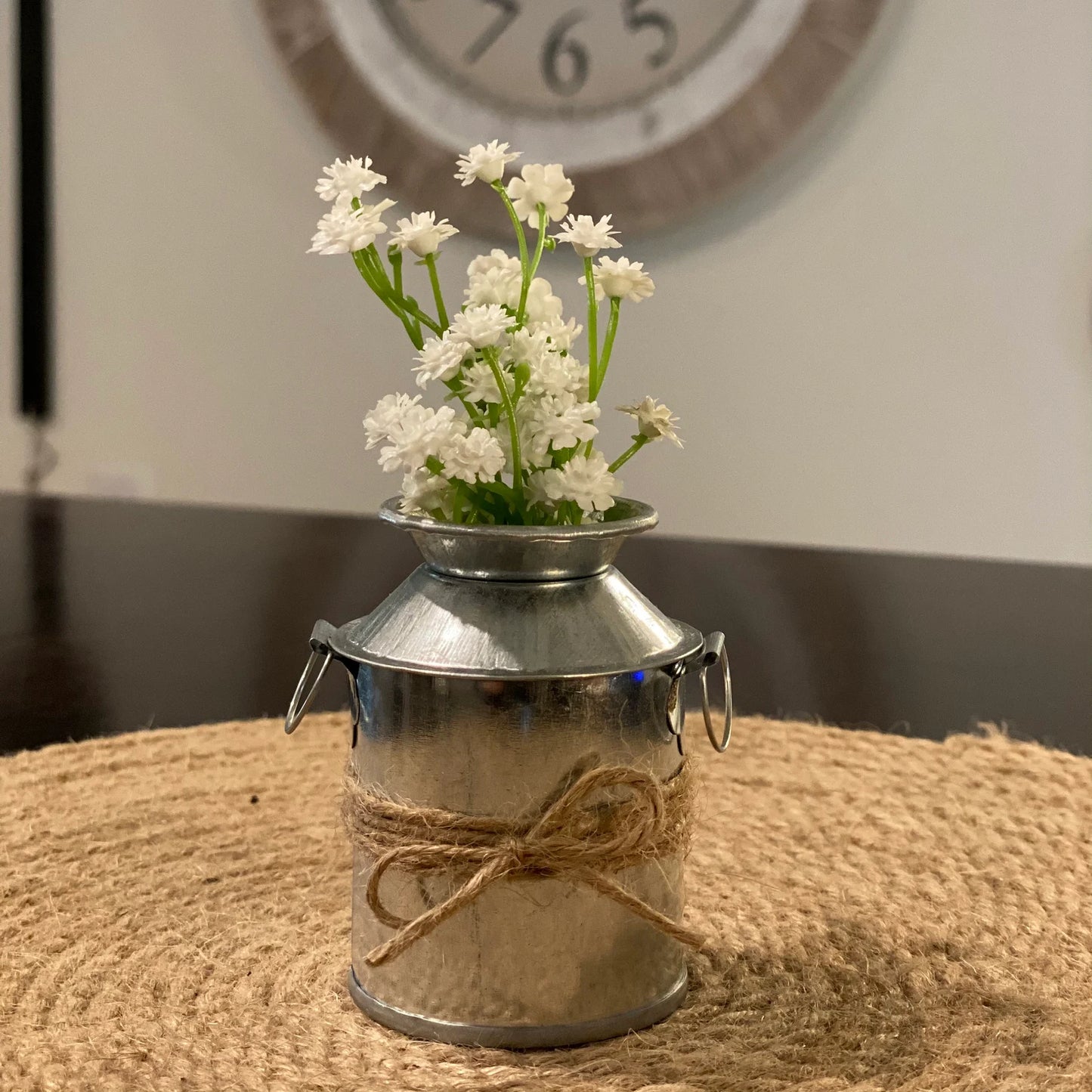 Mini Galvanized Metal Milk Can Floral Arrangement