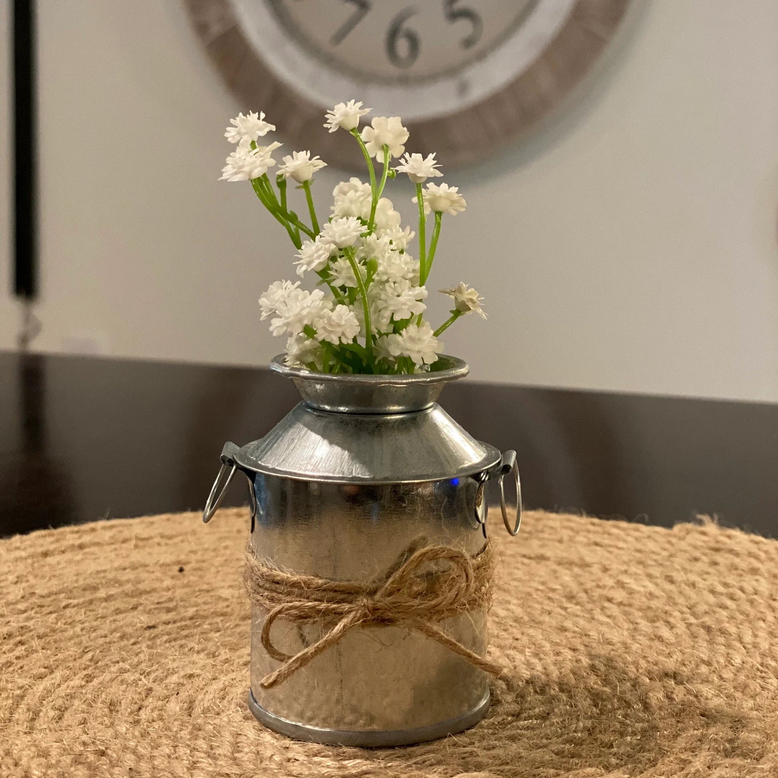 Mini Galvanized Metal Milk Can Floral Arrangement