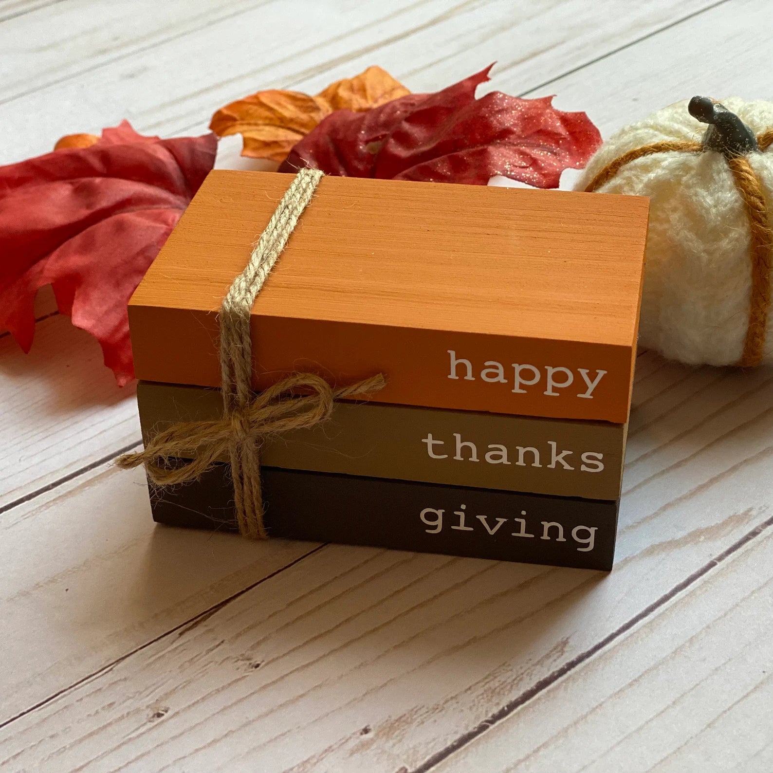 Thanksgiving Themed Mini Wooden Books