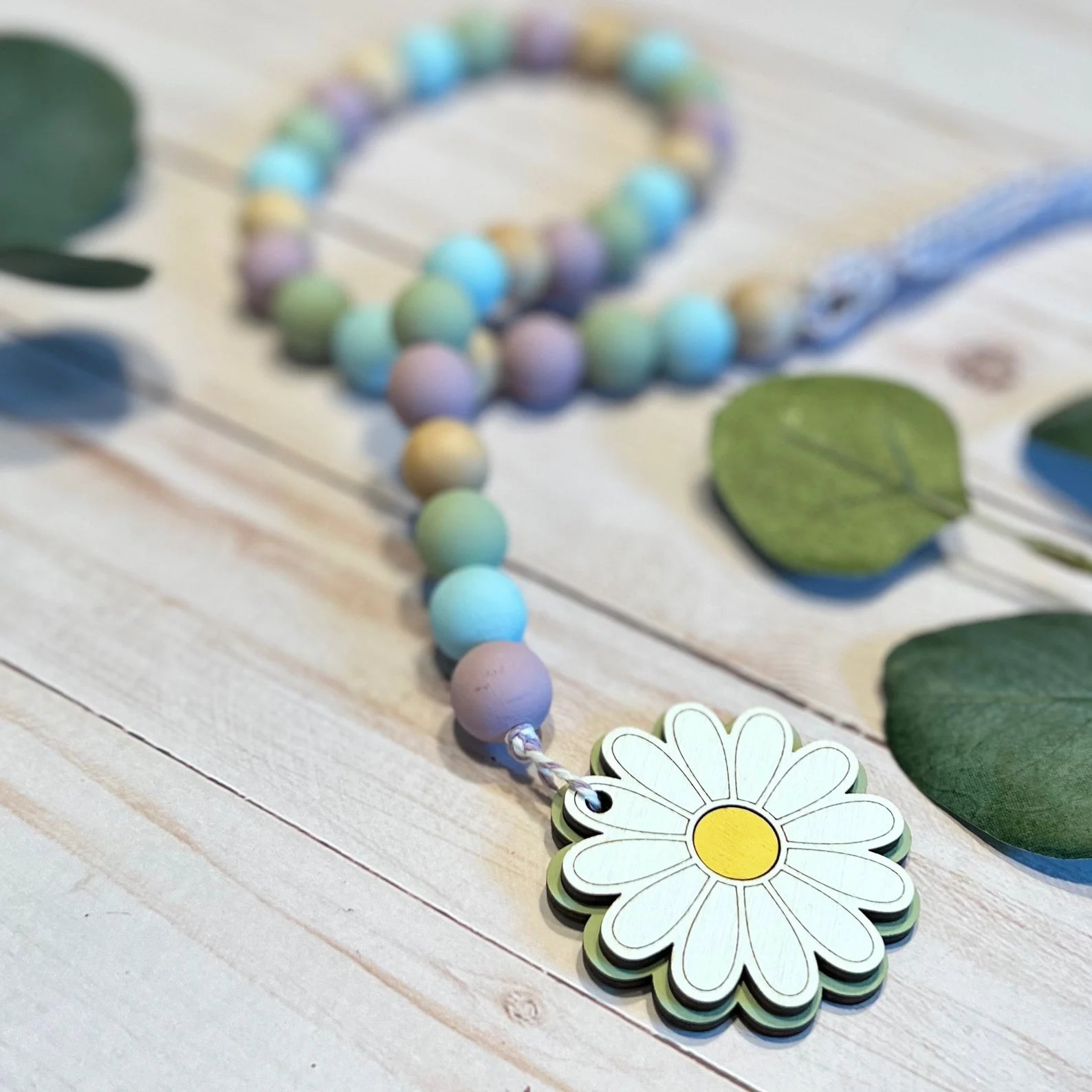 Spring Wooden Bead Garland