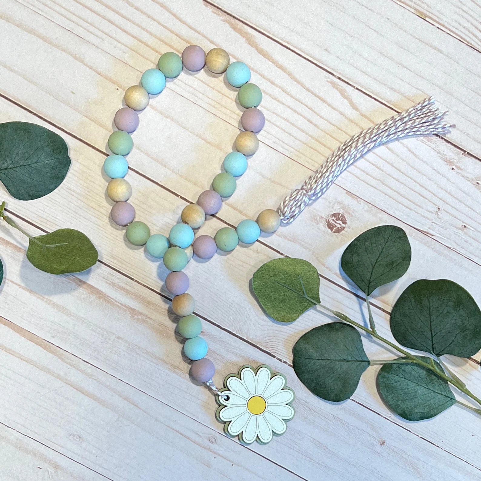 Spring Wooden Bead Garland