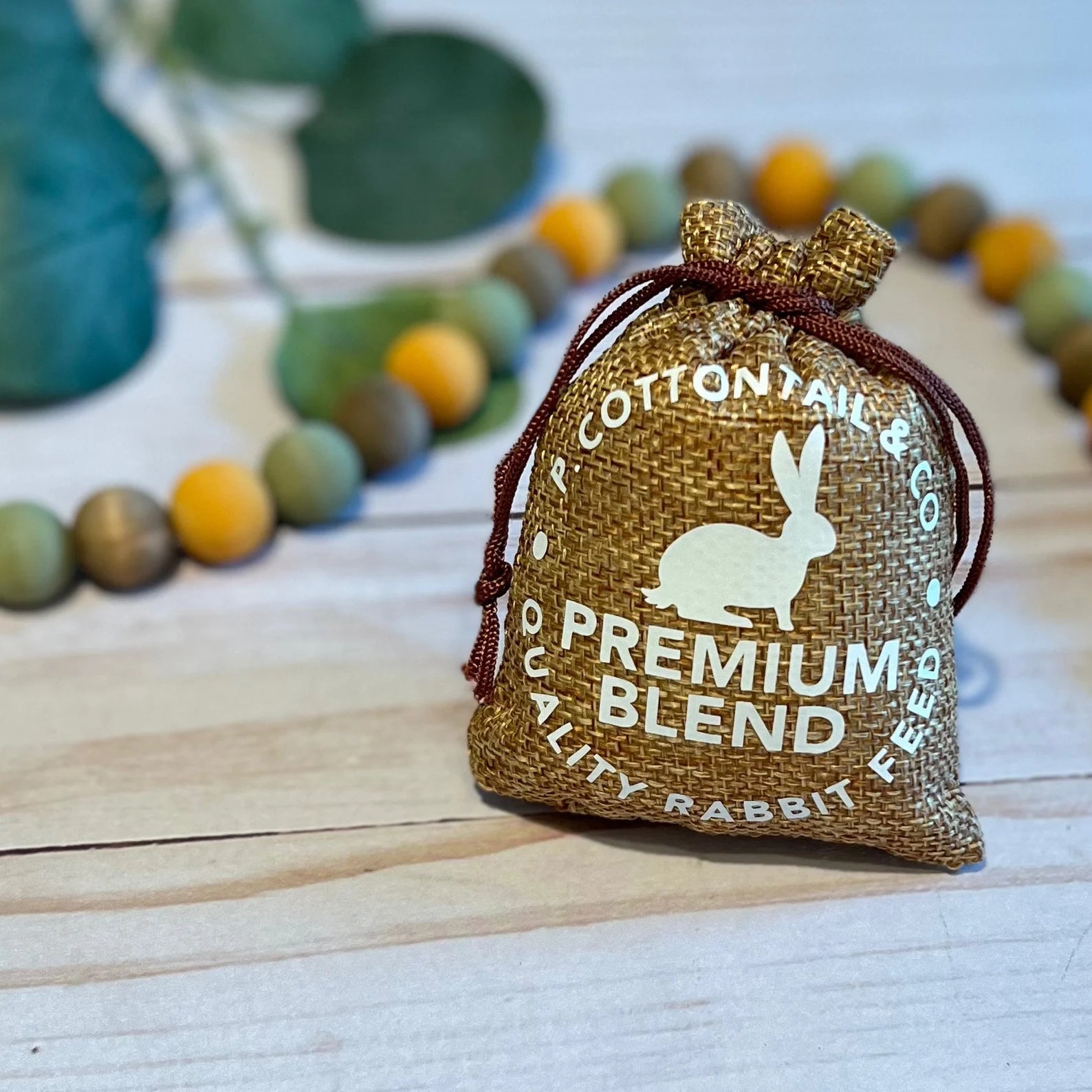Mini Burlap Rabbit Feed Bag