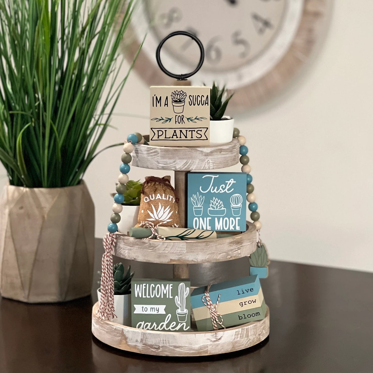 Plant/Succulent Themed Mini Wooden Books
