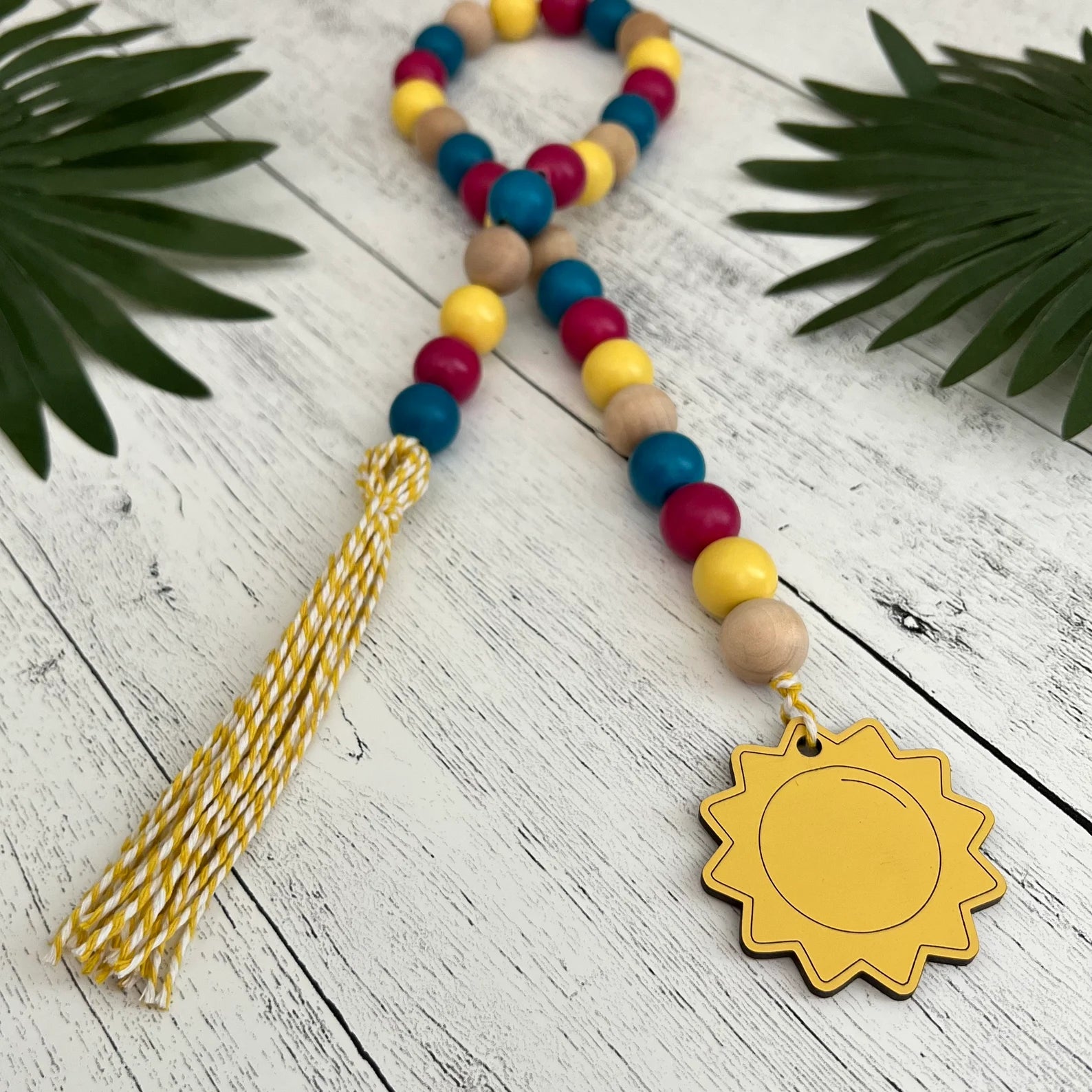 Summer Themed Wooden Bead Garland