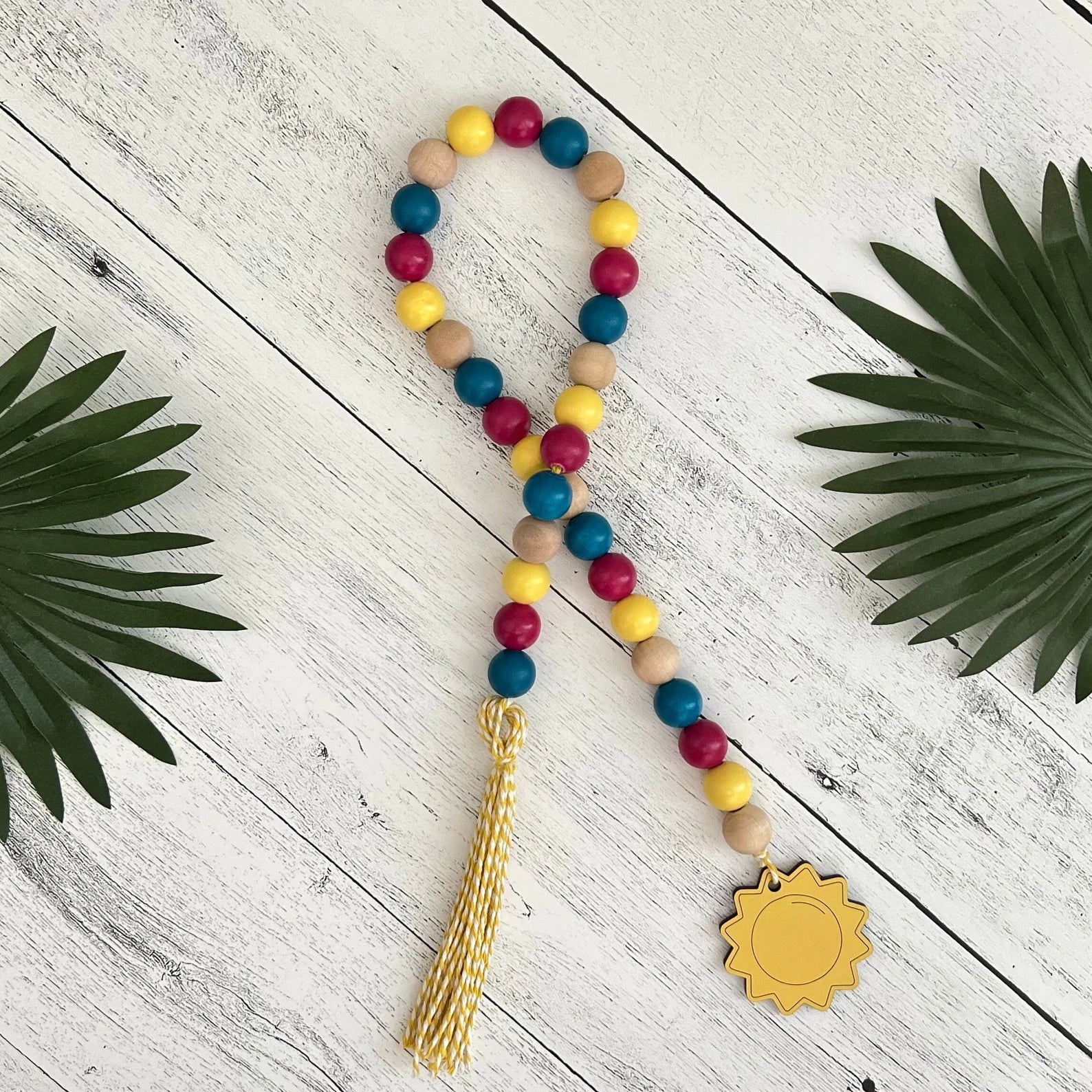 Summer Themed Wooden Bead Garland