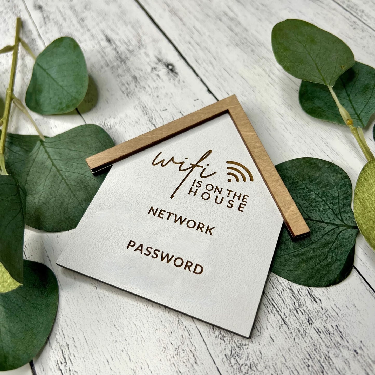 Engraved Mini House Wifi Sign