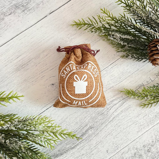 Santa Express Mail Mini Burlap Bag